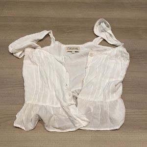 Cleobella white ruffle tank